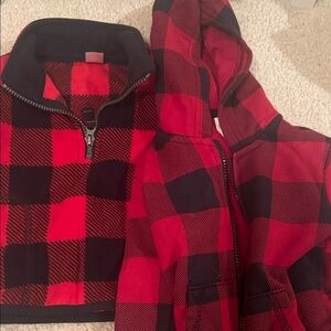Kids red plaid jackets